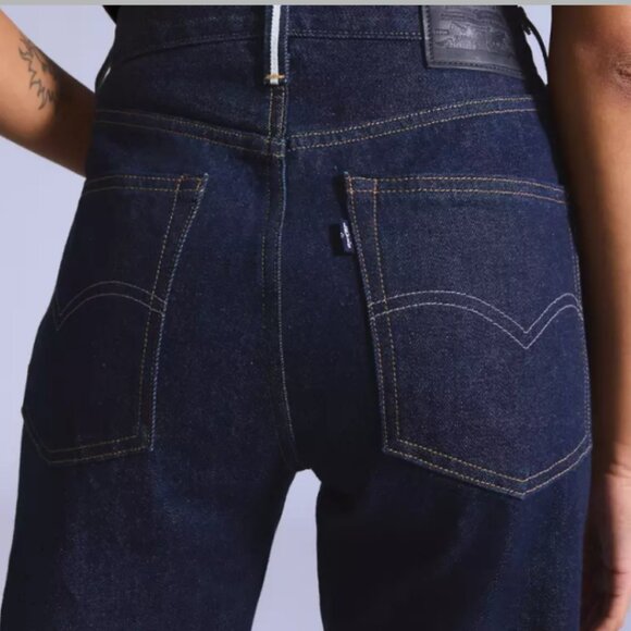 Levis Blue Tab Japanese Selvedge Column Women's Jeans MOJ Rinse Dark Wash NWT - Picture 4 of 7